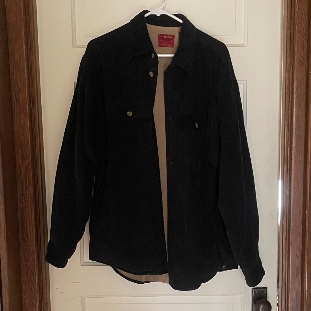 Arrow Men's Black Corduroy Shirt Jacket